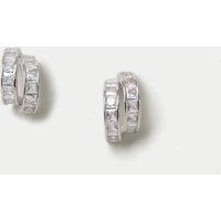 Platinum Plated Cubic Zirconia Hoop Earrings