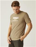 Regatta Cline VIII Pure Cotton Sail Graphic T-Shirt Dark Blue