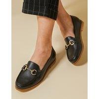 Leather Trim Slip On Loafers