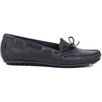 Leather Bow Slip On Flat Boat Shoes