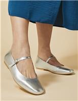 Leather Buckle Flat Pumps