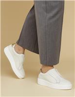 Leather Slip On Platform Trainers