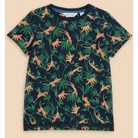 Pure Cotton Monkey Print T-Shirt (3-10 Yrs)