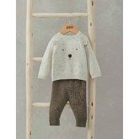 2pc Pure Cotton Knitted Bear Outfit (7lbs-1 Yrs)