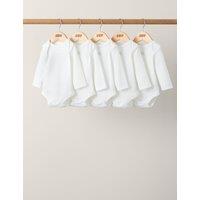 Mamas & Papas 5 Pack Pure Cotton Bodysuits (7lbs-2 Yrs) White