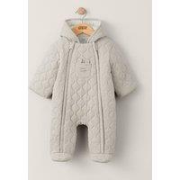 Pure Cotton Quilted Hooded Pramsuit (7lbs-1 Yrs)