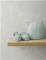 Knitted Hat and Bootie Set (7lbs-6 Mths)