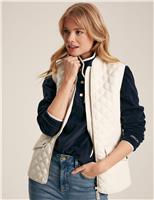 Joules Textured Quilted Gilet White