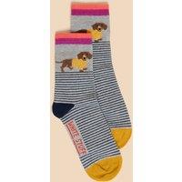 Cotton Rich Striped Ankle Socks