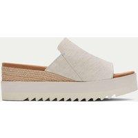TOMS Canvas Wedge Mules Natural