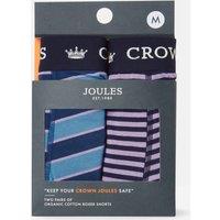 2pk Cotton Rich Crown Joules Slogan Boxers