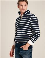 Joules Pure Cotton Funnel Neck Half Zip Jumper Navy Mix