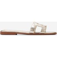 Chrisee Metallic Leather Flat Sliders