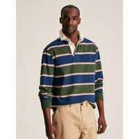 Joules Pure Cotton Striped Long Sleeve Rugby Shirt Green Mix