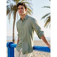 Cotton Linen Blend Slim Fit Shirt