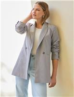 SOSANDAR Relaxed Double Breasted Blazer Grey