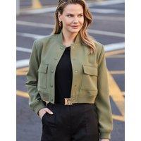 Relaxed Short Utility Bomber Jacket