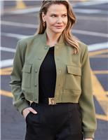 Relaxed Short Utility Bomber Jacket