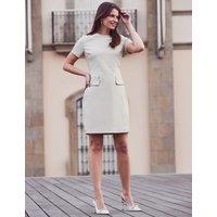 Faux Leather Pocket Detail Mini Shift Dress