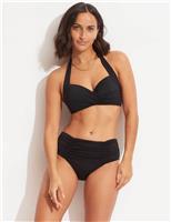 Collective Padded Twist Front Plunge Halterneck Bikini Top