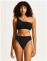 Sea Dive Textured One Shoulder Bikini Top