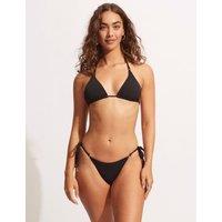 Sea Dive Textured Tie Side Bikini Bottoms