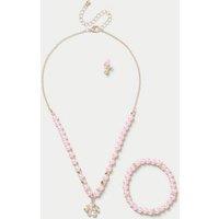 Daisy Pink Necklace and Bracelet Set