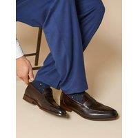 Jones Bootmaker Russell Leather Penny Loafers Dark Brown