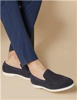 Jones Bootmaker Suede Slip-On Shoes Navy