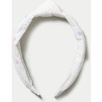 White Knot Floral Headband