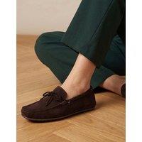 Jones Bootmaker Suede Slip-On Loafers Brown