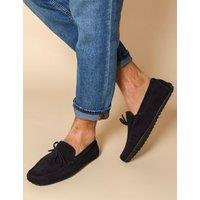 Jones Bootmaker Suede Slip-On Loafers Navy