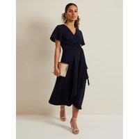 Phase Eight Midi Wrap Dress Navy