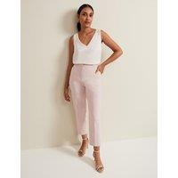 Cotton Blend Tapered Trousers