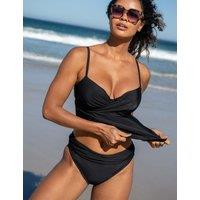 Pour Moi Free Spirit Wired Padded V-Neck Tankini Top Black