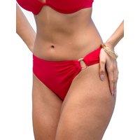 Pour Moi Samoa Ring Detail Bikini Bottoms Red