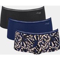 Sloggi 3pk Go Crush Cotton Rich Low Rise Shorts Blue Mix