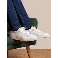 Jones Bootmaker Leather Lace Up Trainers White