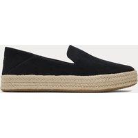 TOMS Suede Flat Espadrilles Black