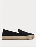 Leather Flat Espadrilles