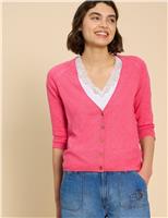 Pure Cotton V-Neck Button-Through Cardigan