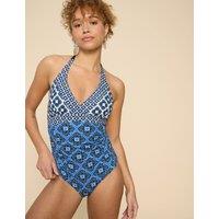 Printed Reversible Halterneck Swimsuit