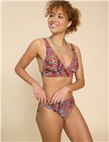 Printed V-Neck Bikini Top