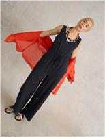 Cotton Rich Jersey Sleeveless Wide Leg Jumpsuit