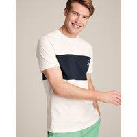 Pure Cotton Crew Neck Colour Block T-Shirt