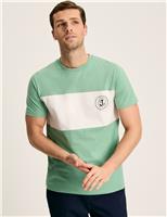Joules Pure Cotton Colour Block T-Shirt Green Mix