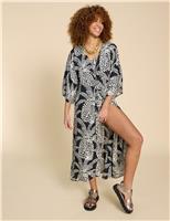 Printed Twist Front Beach Cover Up Kaftan
