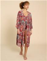 White Stuff Printed Kimono Red Mix