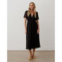 V-Neck Midaxi Waisted Dress