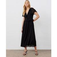 V-Neck Ruffle Midaxi Tea Dress